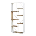 Moderne Open Boekenkast met Wit Frame en Houten Planken