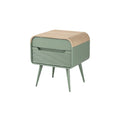 Moderne Nachttafel met Houten Top en Groene Basis