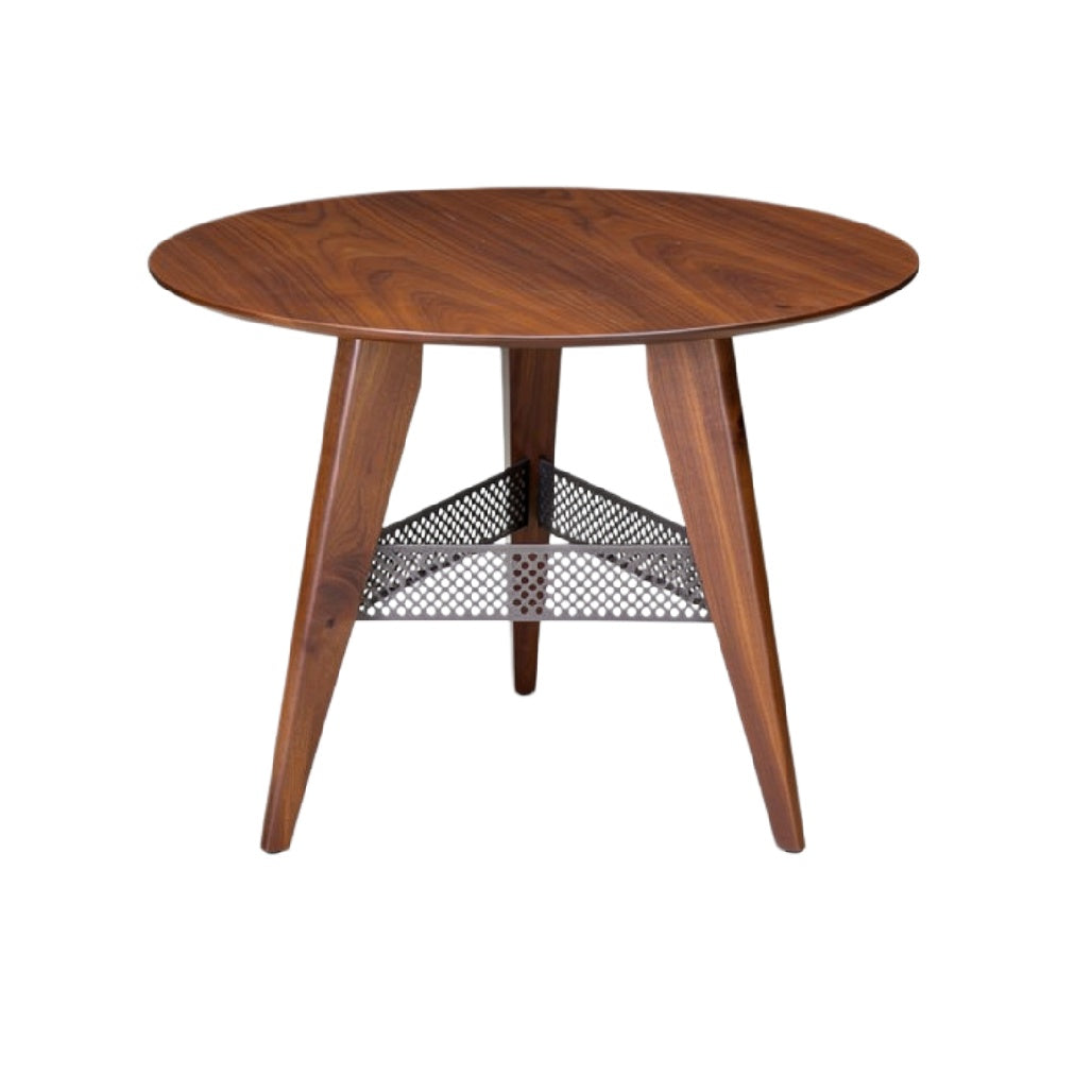 Ronde Houten Eettafel met Geperforeerde Ondersteuning